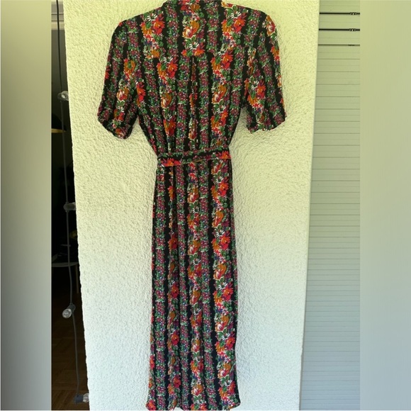 NWOT Sézane Lexia Midi Length Button Down Robe Dress Striped Floral Prin… - Picture 5 of 7